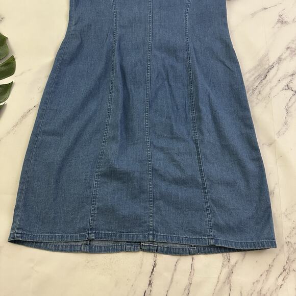 Charter Club Womens Vintage Y2k Denim Dress Size 4 Blue Button Front Jeans Shirt - Picture 9 of 9